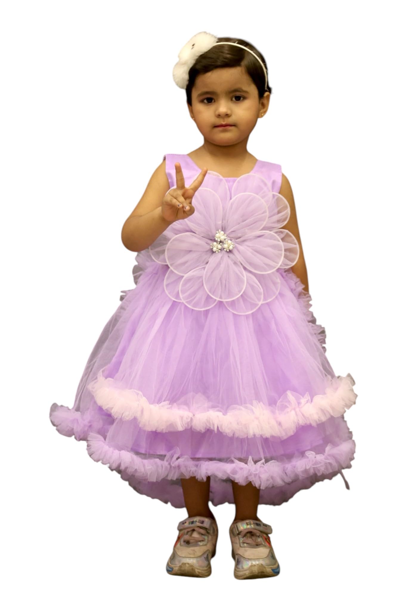 【hmm】random tulle layered iris Buy Yuvina Fashion Girls' Layered Tulle Frock Dress - Sleeveless